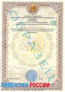 Образец сертификата соответствия (приложение) Нижневартовск Сертификат ISO 13485
